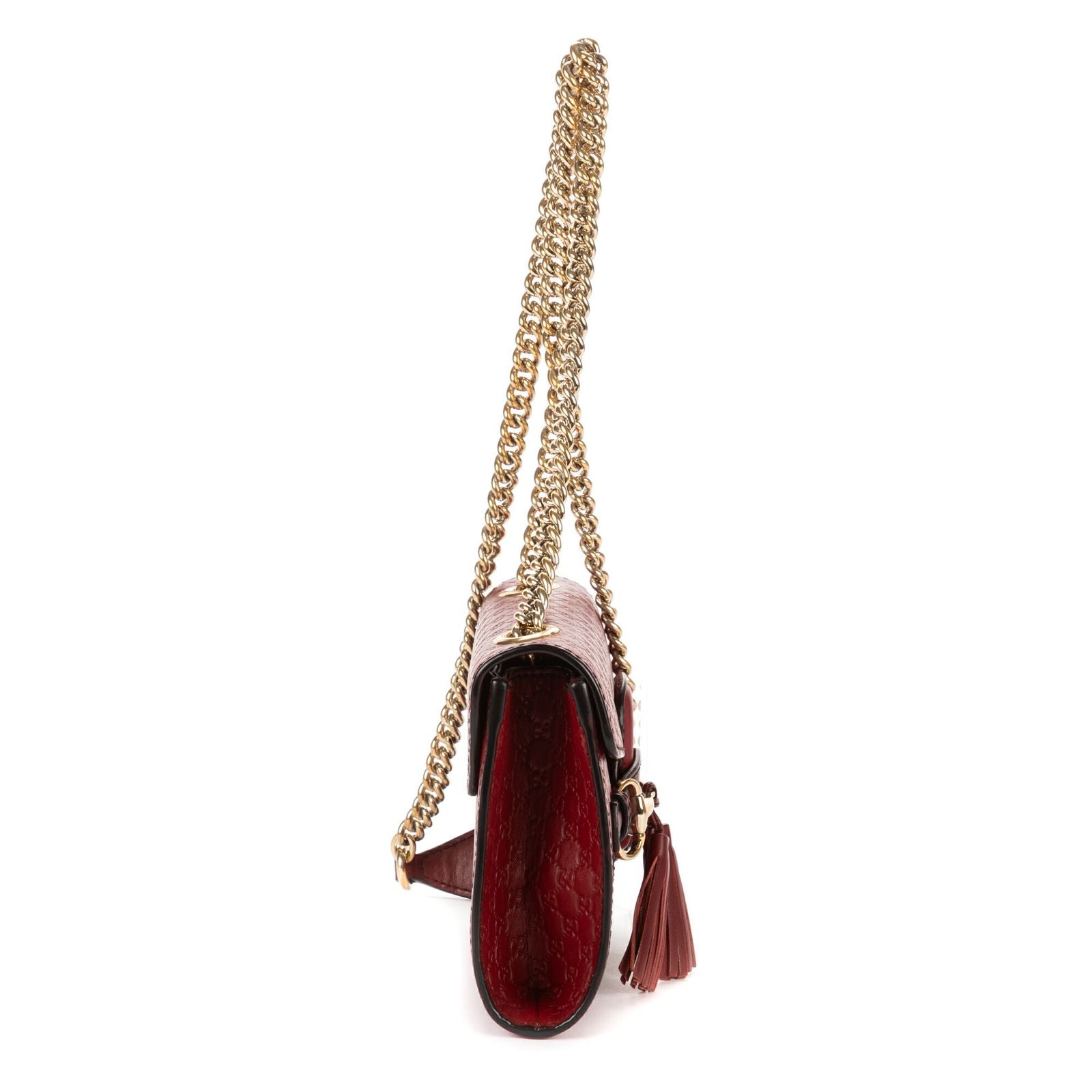 Gucci Mini Mercy Crossbody Burgundy Micro Guccissima Leather