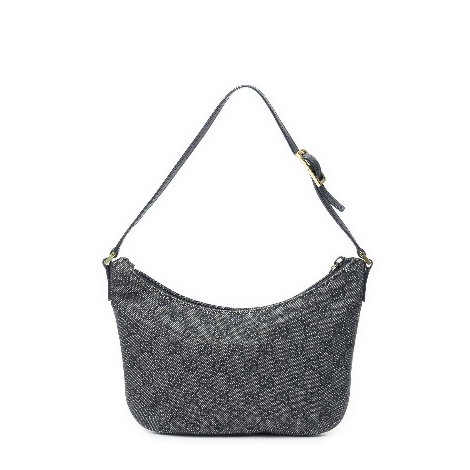 Gucci Pochette Hobo Black GG Denim Canvas — view 5