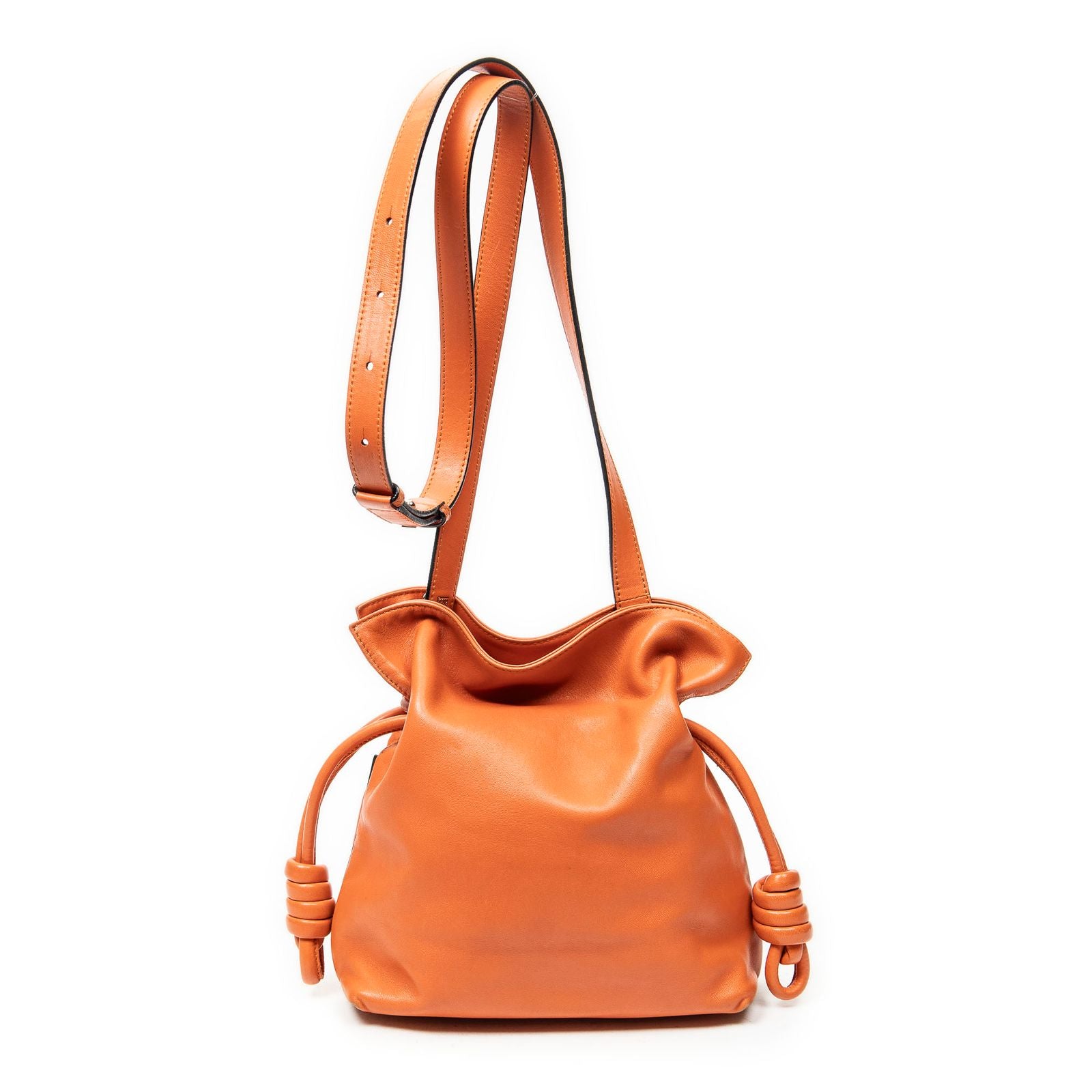 Loewe Flamenco Knot Orange Smooth Leather Shoulder — view 5
