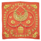 Hermes Scarf Red Gold Silk