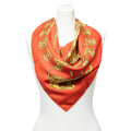 Hermes Scarf Red Gold Silk