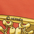 Hermes Scarf Red Gold Silk