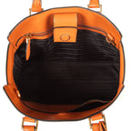 Prada Convertible Sound Lock Satchel Orange Saffiano Leather — view 9