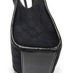 Gucci Small Bamboo Tote Black GG Canvas — view 8