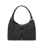 Gucci Small Bamboo Tote Black GG Canvas — view 5