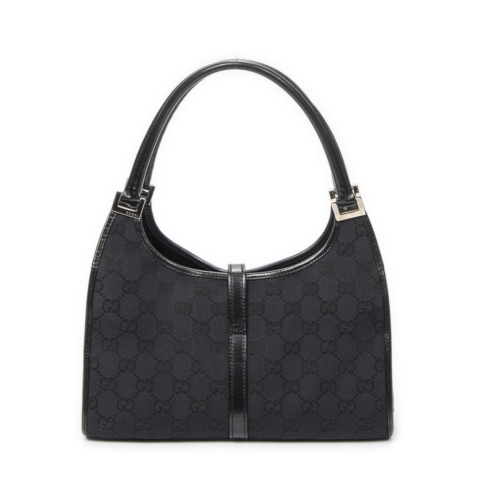 Gucci Small Bamboo Tote Black GG Canvas — view 5