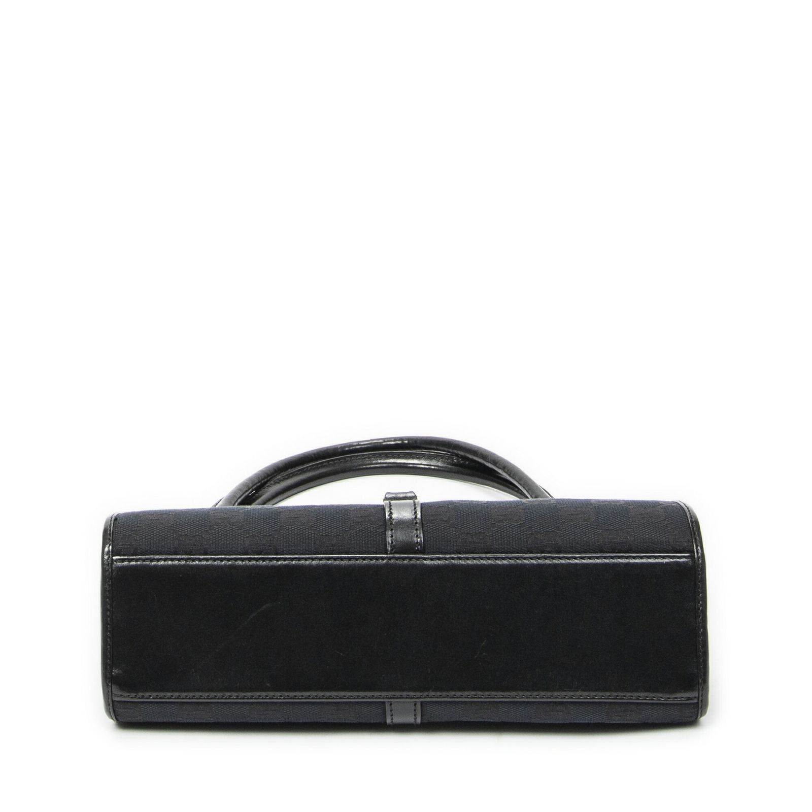 Gucci Small Bamboo Tote Black GG Canvas — view 6