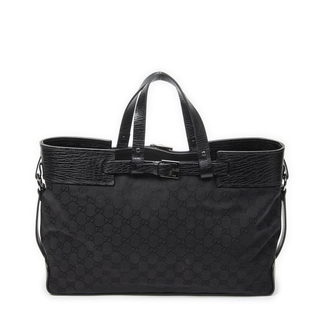 Gucci Eclipse Tote Black GG Canvas — view 5