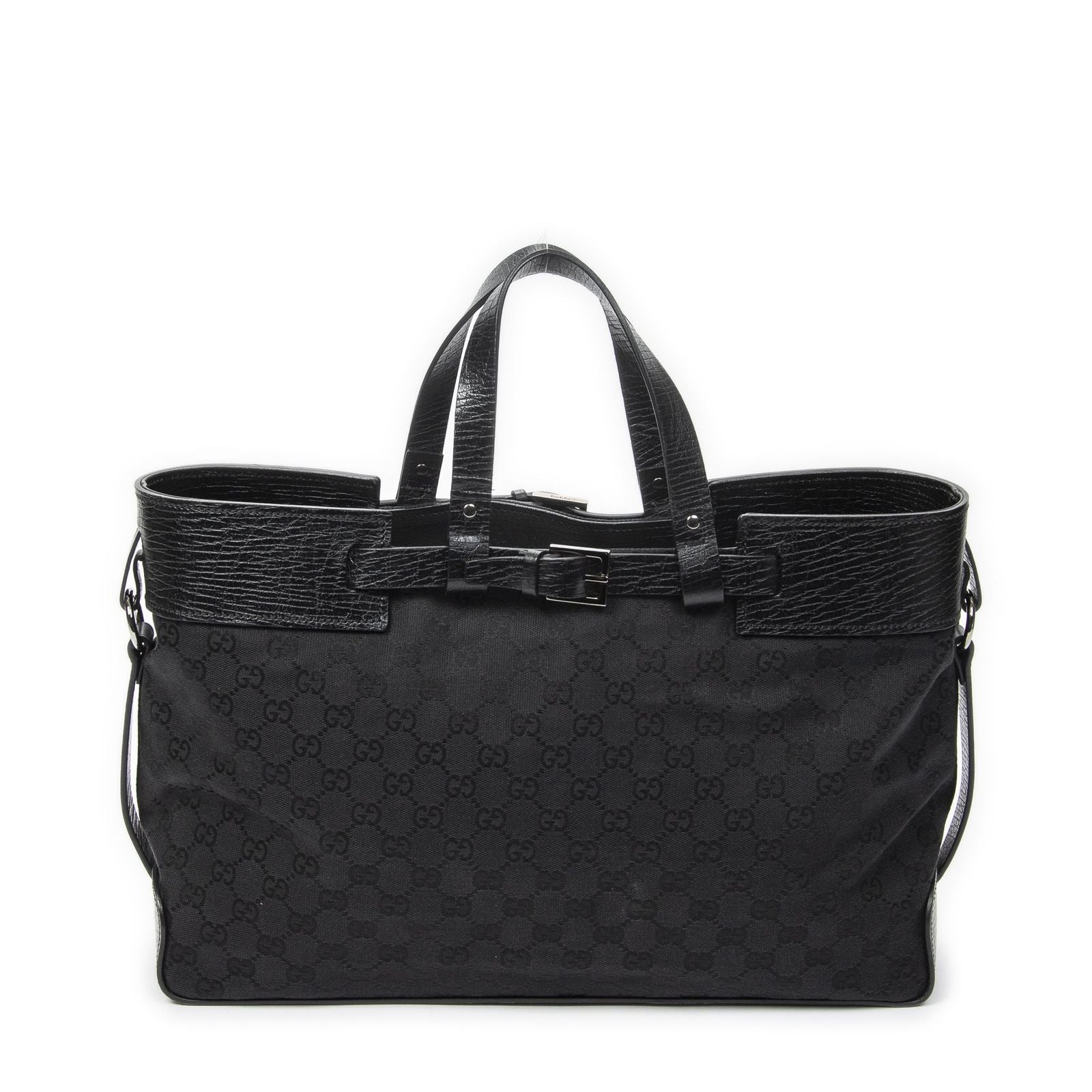 Gucci Eclipse Tote Black GG Canvas — view 5