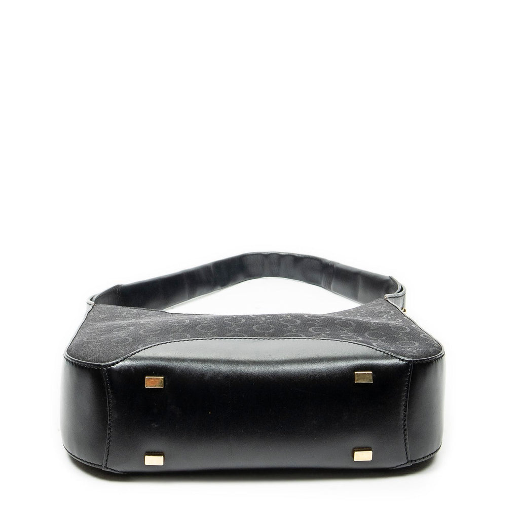 Celine Vintage Mini Zip Hobo Black C Macadam Canvas — view 6