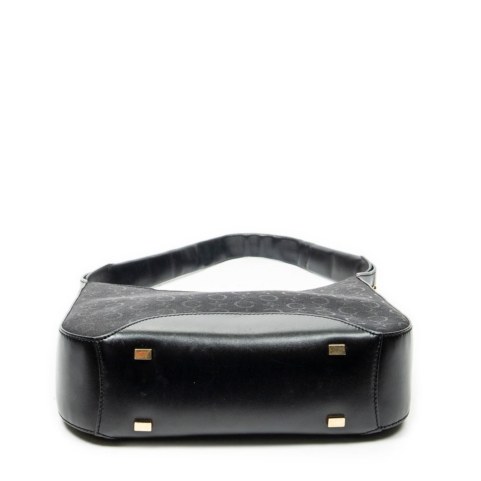 Celine Vintage Mini Zip Hobo Black C Macadam Canvas — view 6