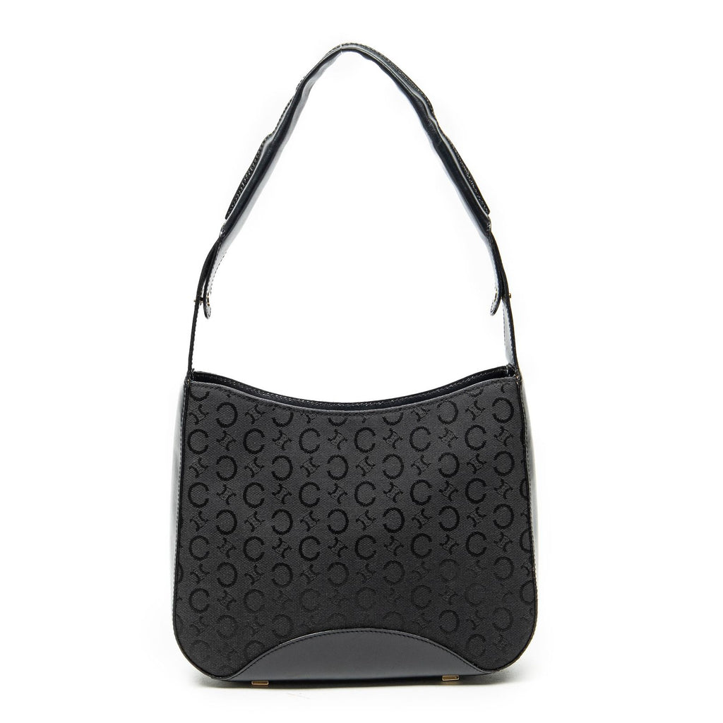 Celine Vintage Mini Zip Hobo Black C Macadam Canvas — view 5