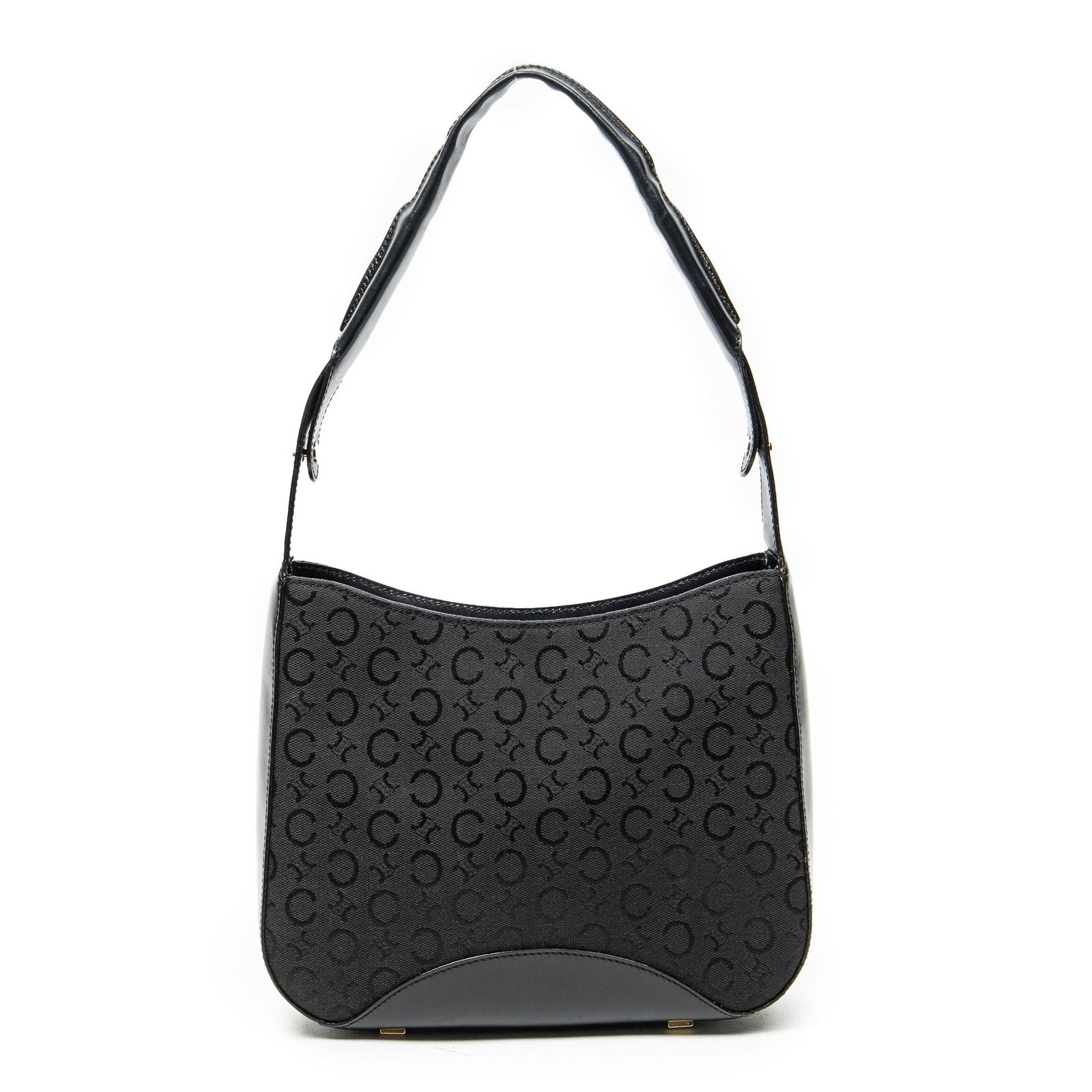 Celine Vintage Mini Zip Hobo Black C Macadam Canvas — view 5