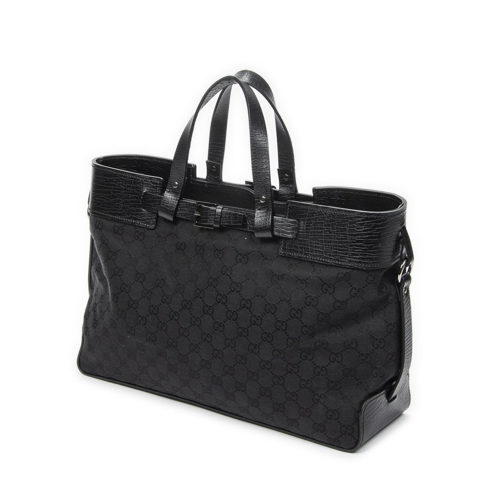Gucci Eclipse Tote Black GG Canvas — view 2