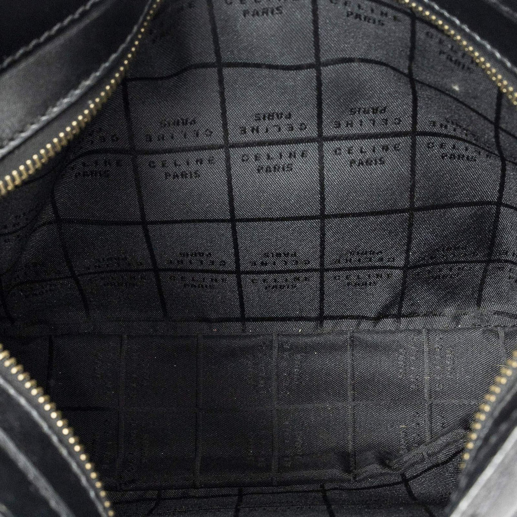 Celine Vintage Mini Zip Hobo Black C Macadam Canvas — view 9