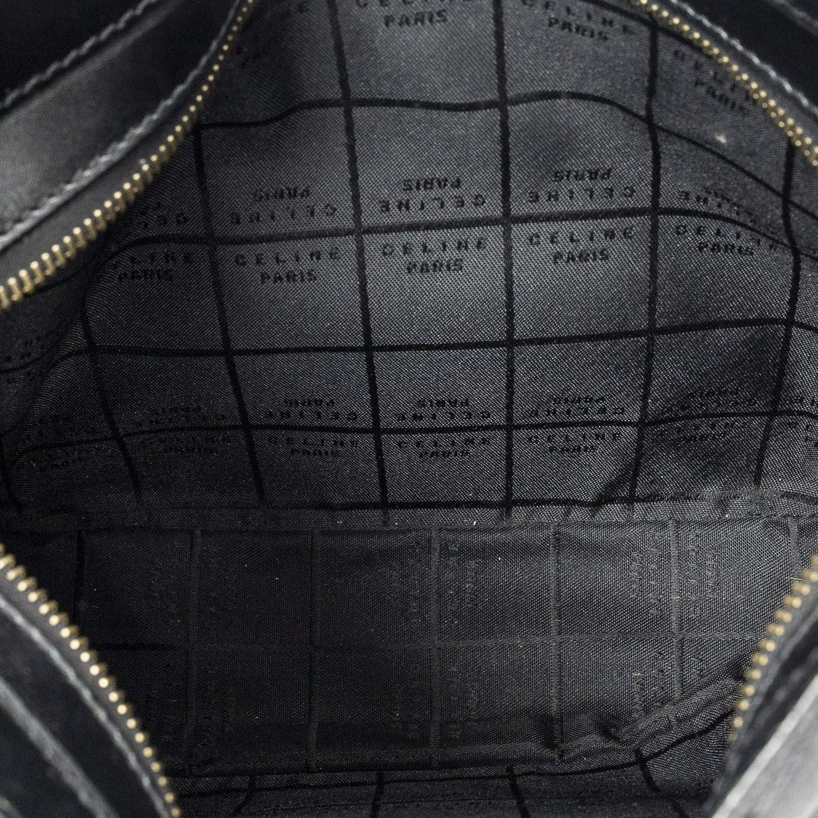 Celine Vintage Mini Zip Hobo Black C Macadam Canvas — view 9