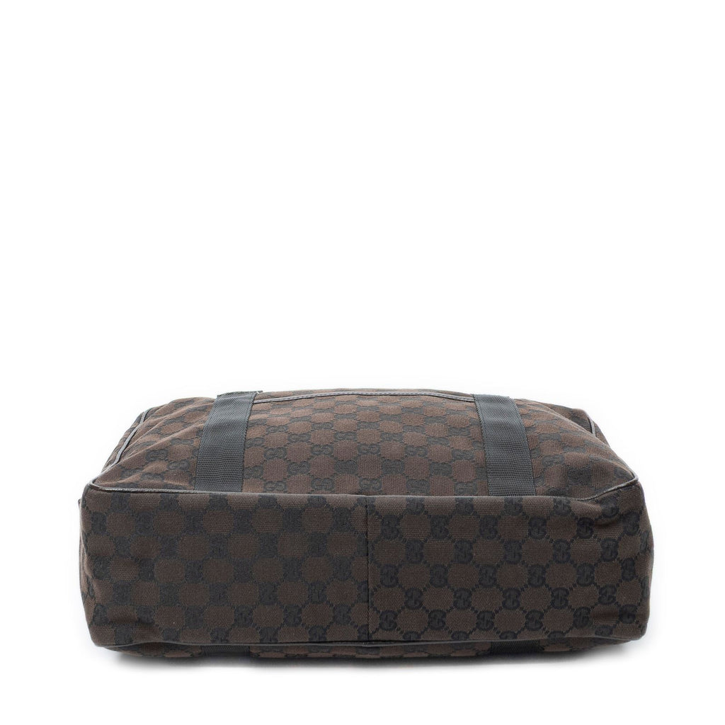 Gucci Laptop Bag Dark Brown GG Canvas — view 6