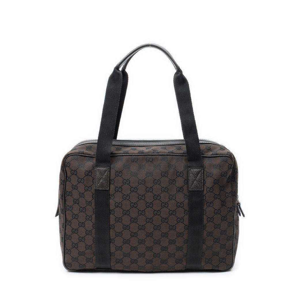 Gucci Laptop Bag Dark Brown GG Canvas — view 5