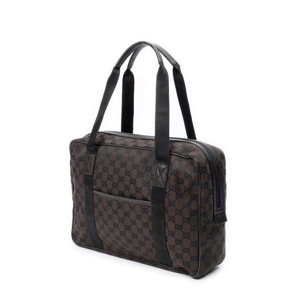 Gucci Laptop Bag Dark Brown GG Canvas — view 2