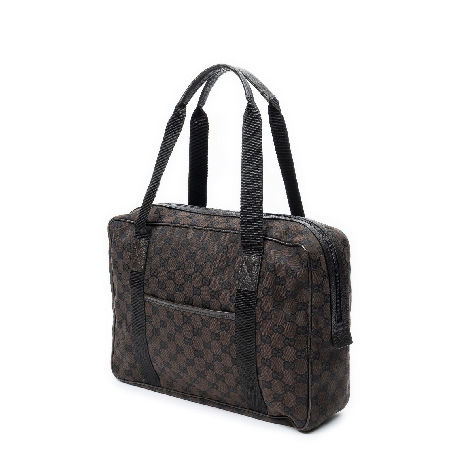 Gucci Laptop Bag Dark Brown GG Canvas — view 2