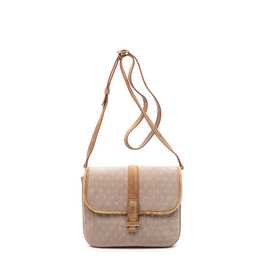 Saint Laurent le Monogram Satchel Brown GG Suede Leather