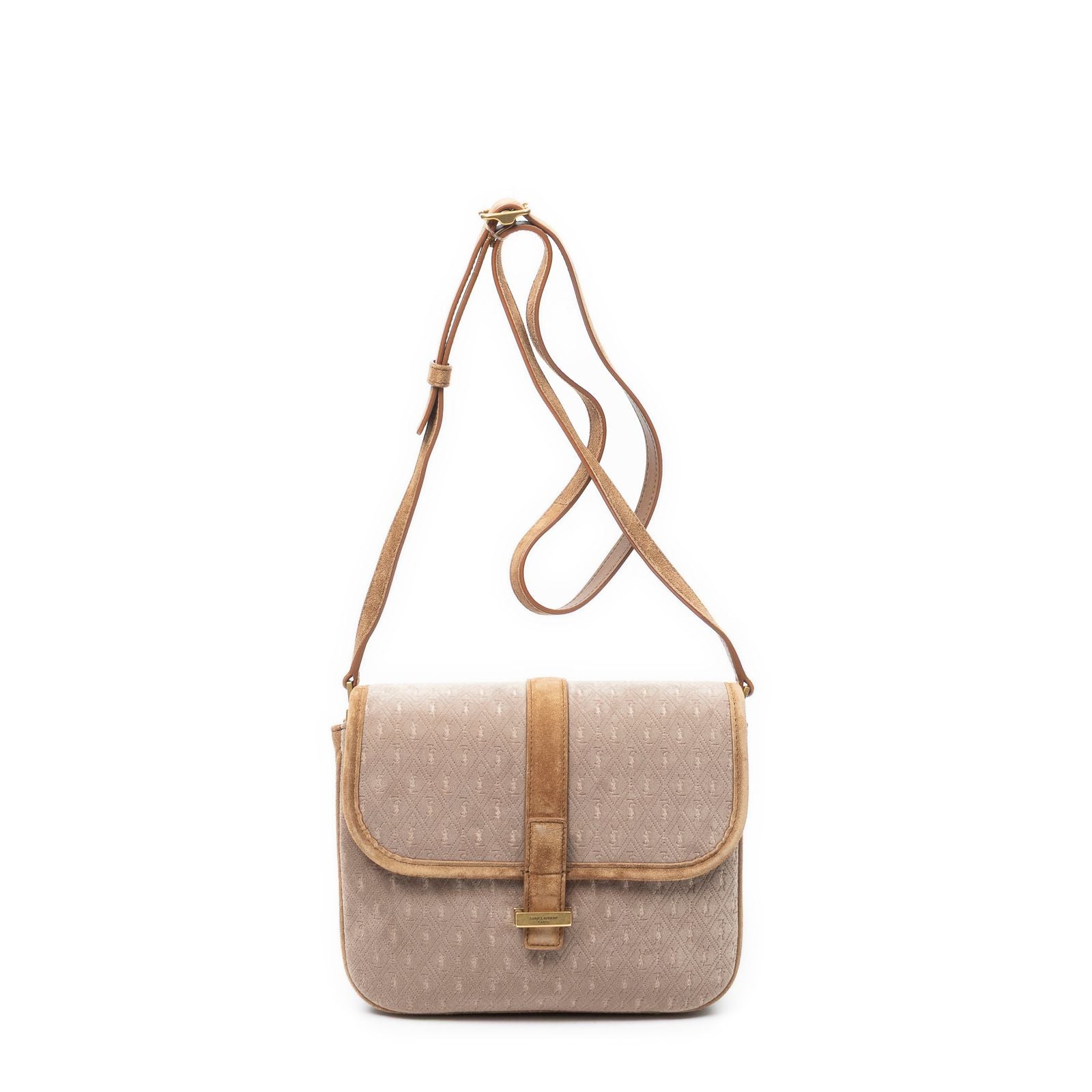 Saint Laurent le Monogram Satchel Brown GG Suede Leather