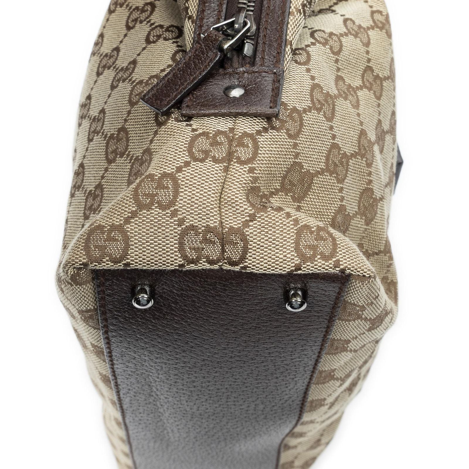 Gucci Small Boston Beige Brown GG Canvas Handbag — view 8