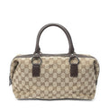 Gucci Small Boston Beige Brown GG Canvas Handbag