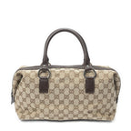 Gucci Small Boston Beige Brown GG Canvas Handbag