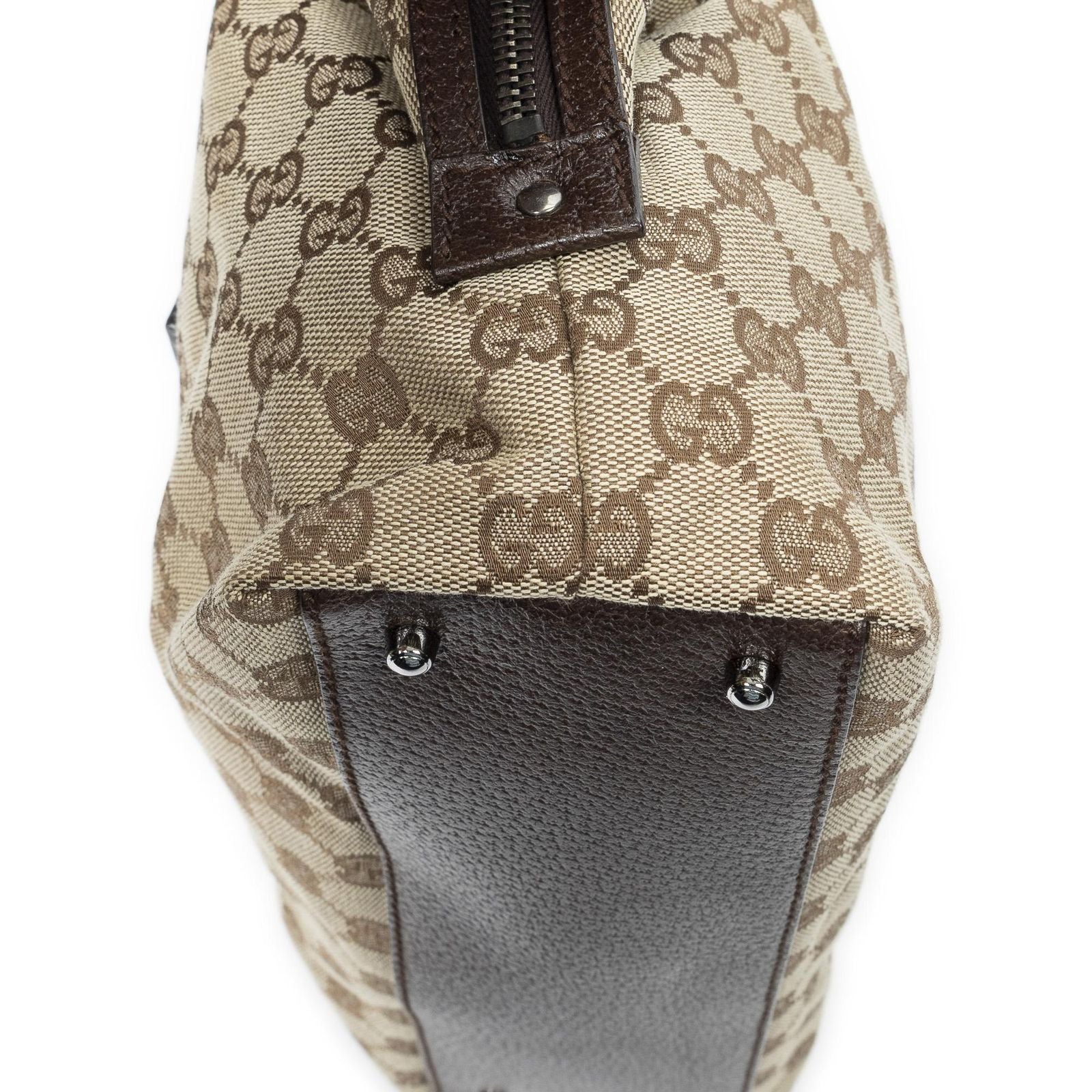 Gucci Small Boston Beige Brown GG Canvas Handbag — view 7