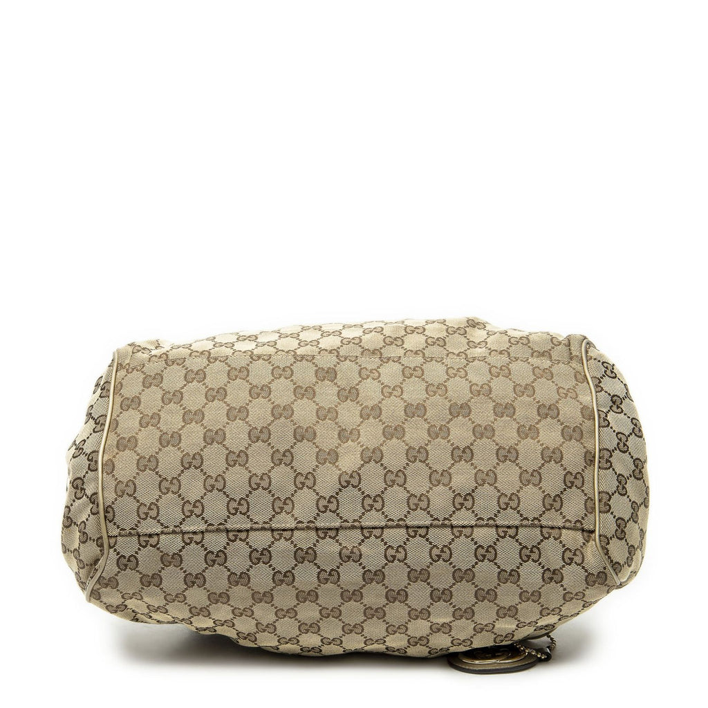 Gucci Ski Boston Beige Gold GG Canvas Shoulder — view 6