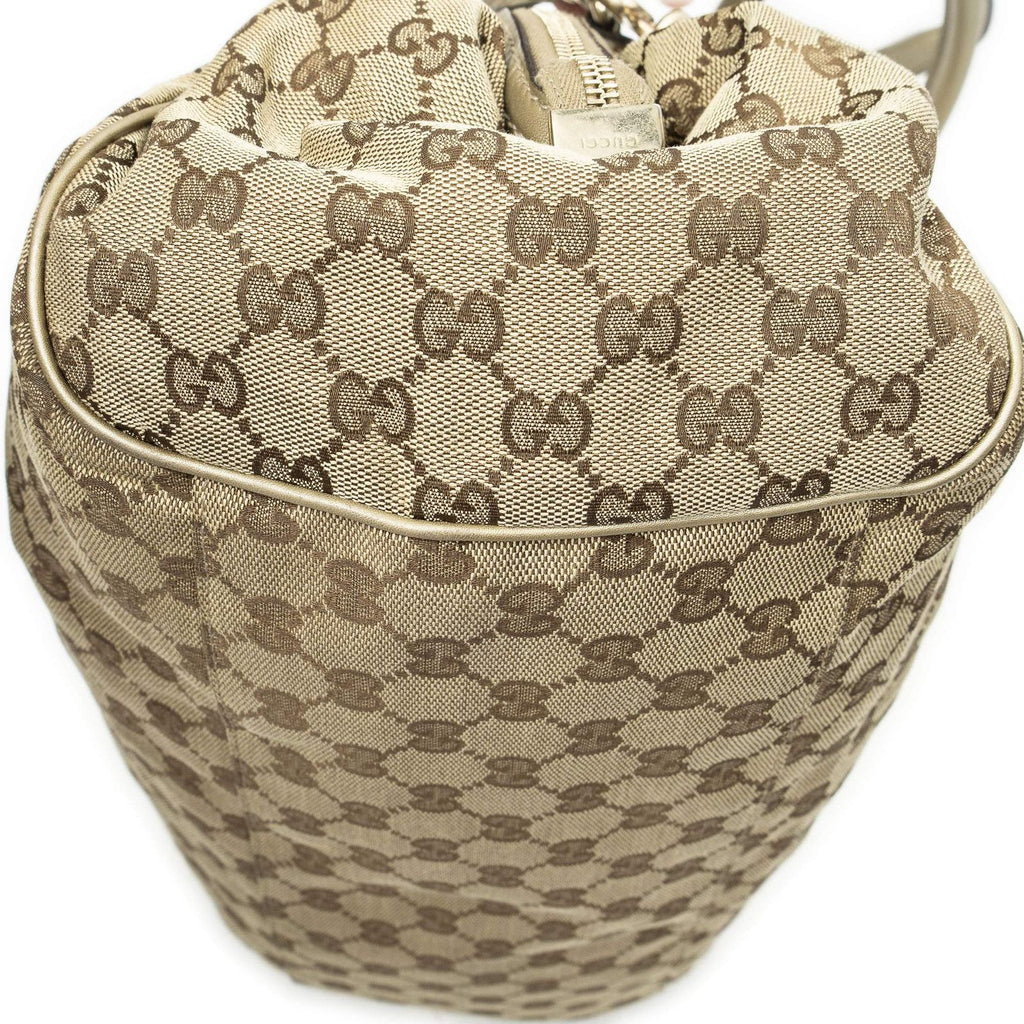 Gucci Ski Boston Beige Gold GG Canvas Shoulder — view 8