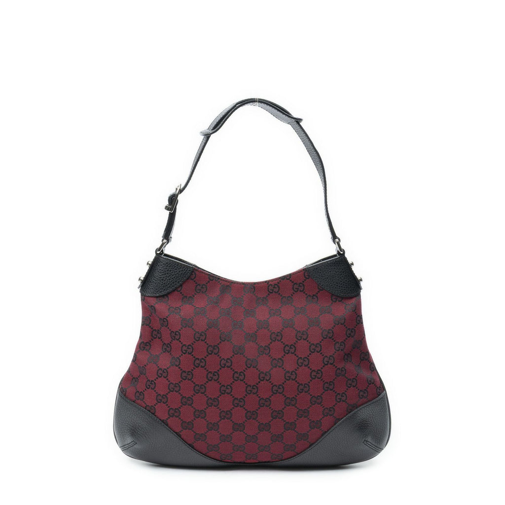 Gucci Small Zip Hobo Red Black GG Canvas
