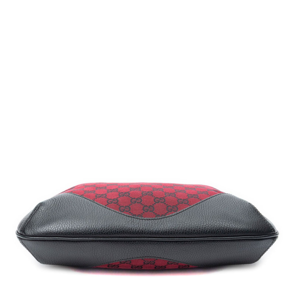 Gucci Small Zip Hobo Red Black GG Canvas — view 6