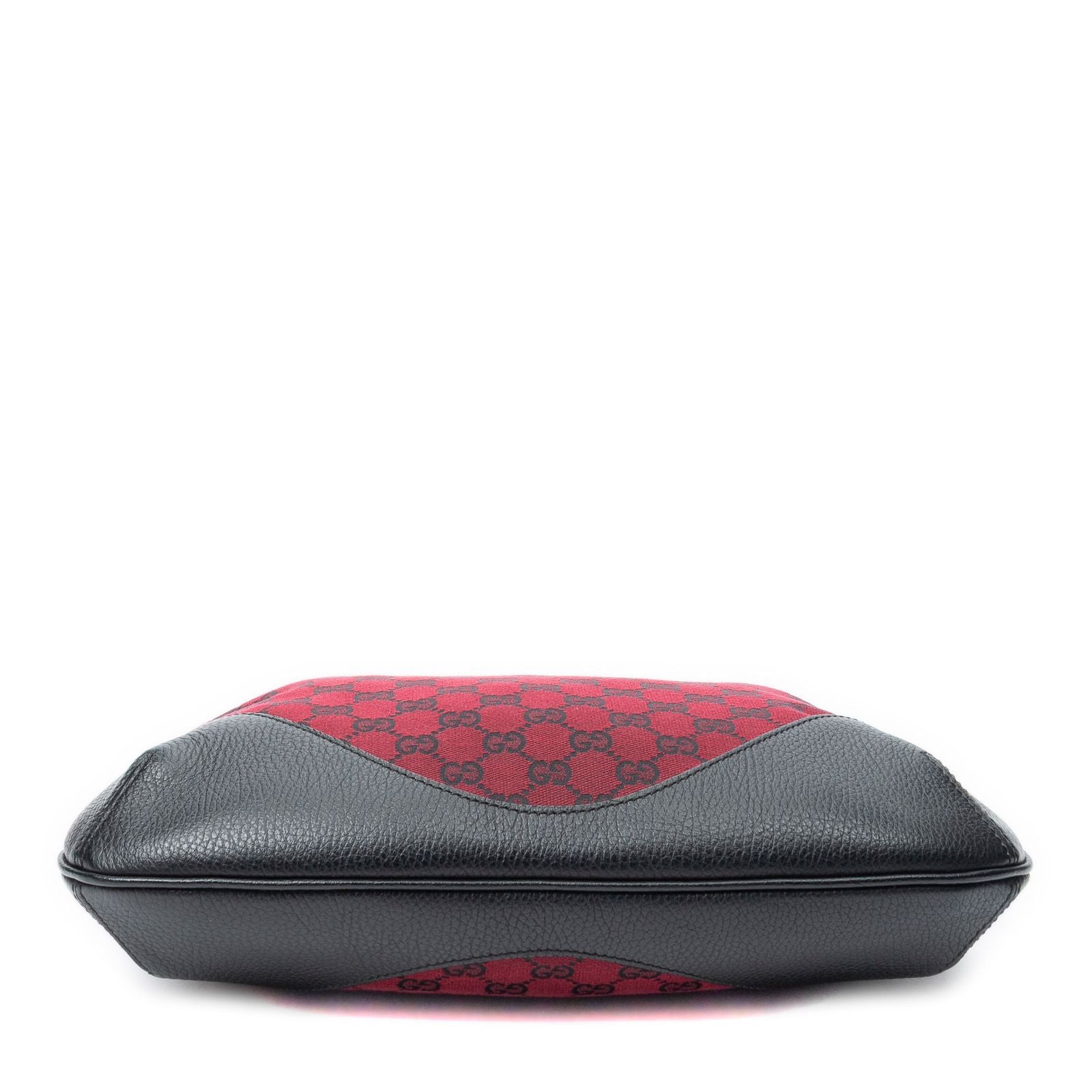 Gucci Small Zip Hobo Red Black GG Canvas — view 6