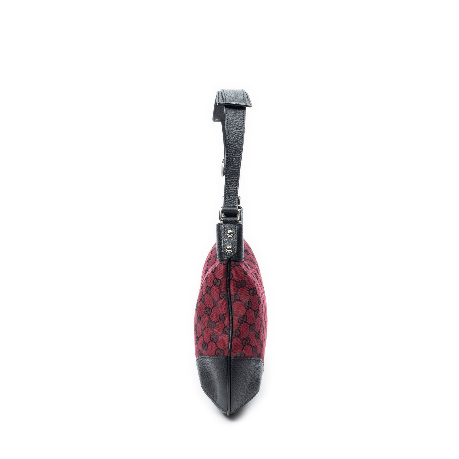 Gucci Small Zip Hobo Red Black GG Canvas — view 3