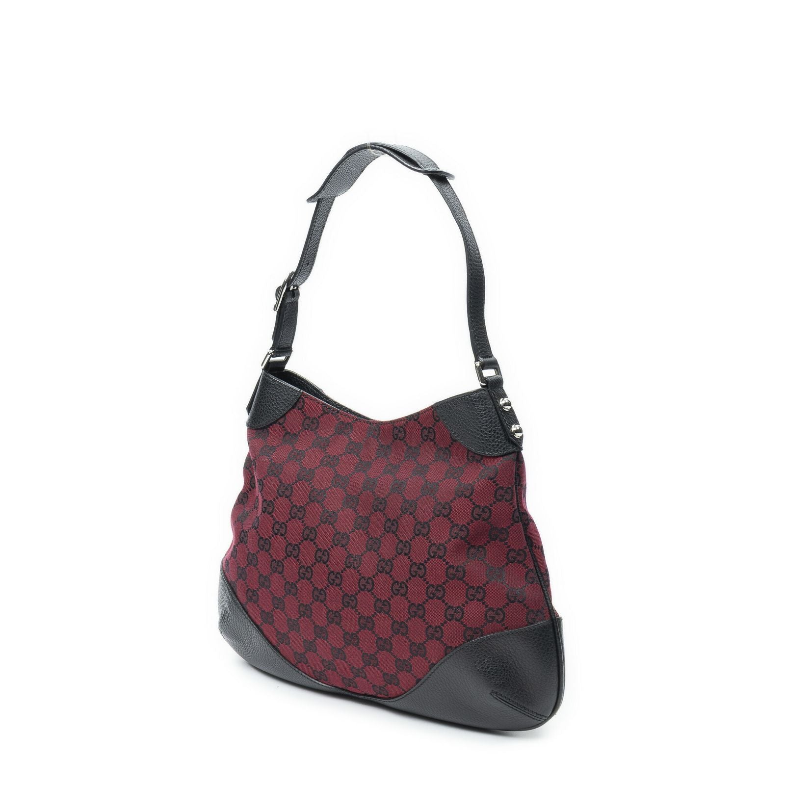 Gucci Small Zip Hobo Red Black GG Canvas — view 2