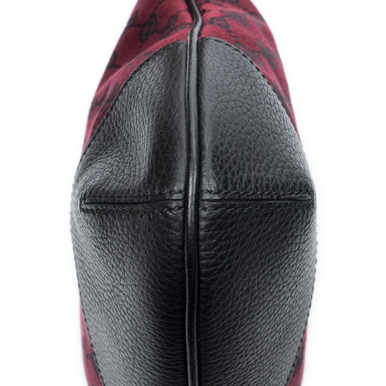 Gucci Small Zip Hobo Red Black GG Canvas — view 7