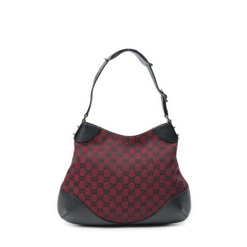 Gucci Small Zip Hobo Red Black GG Canvas — view 5