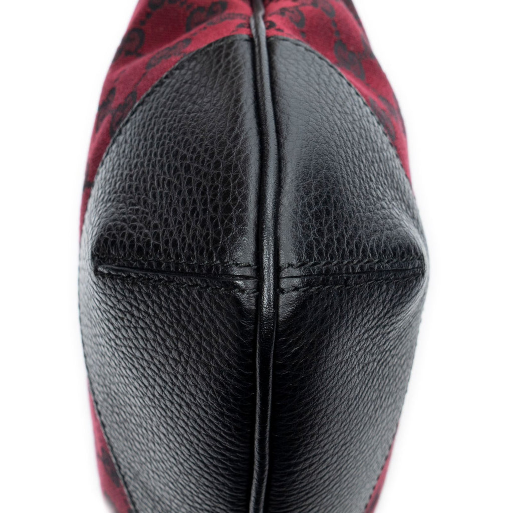 Gucci Small Zip Hobo Red Black GG Canvas — view 8