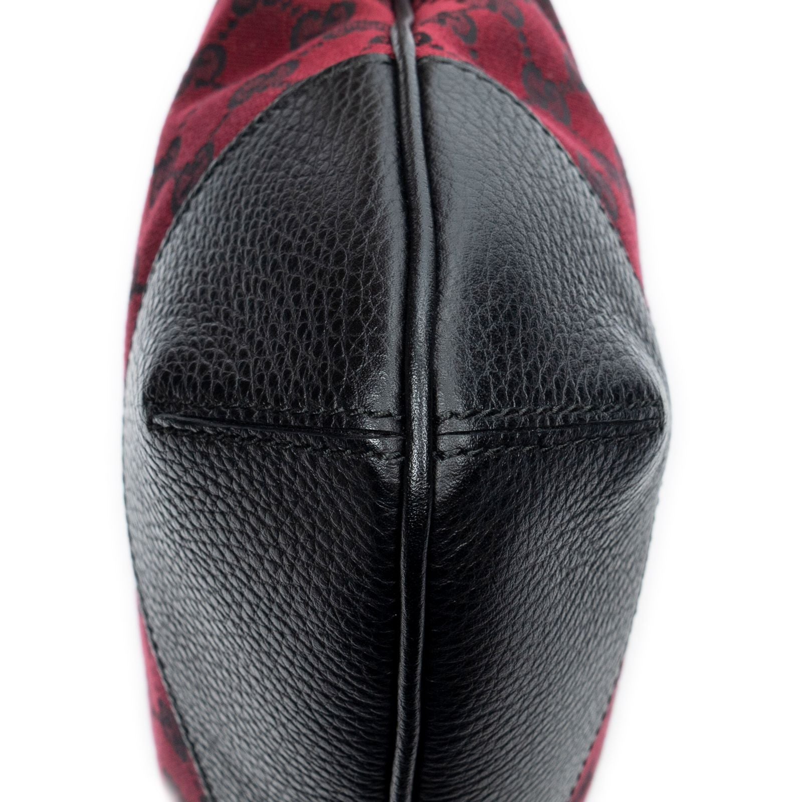 Gucci Small Zip Hobo Red Black GG Canvas — view 8