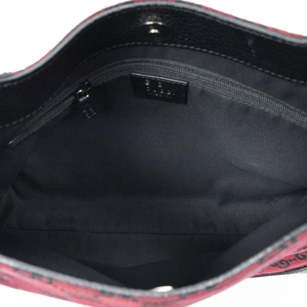 Gucci Small Zip Hobo Red Black GG Canvas — view 9