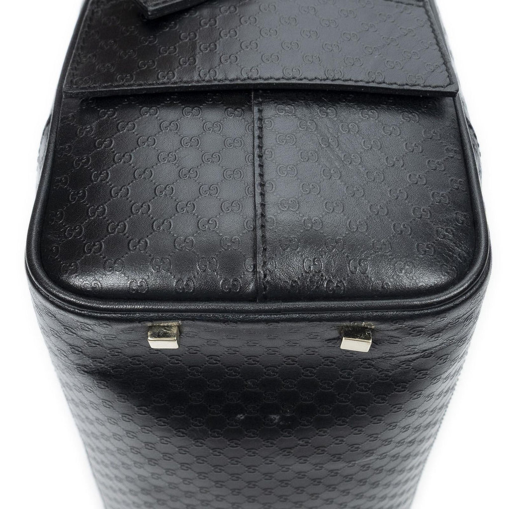 Gucci Bowling Shoulder Bag Black Micro Guccissima Leather — view 8