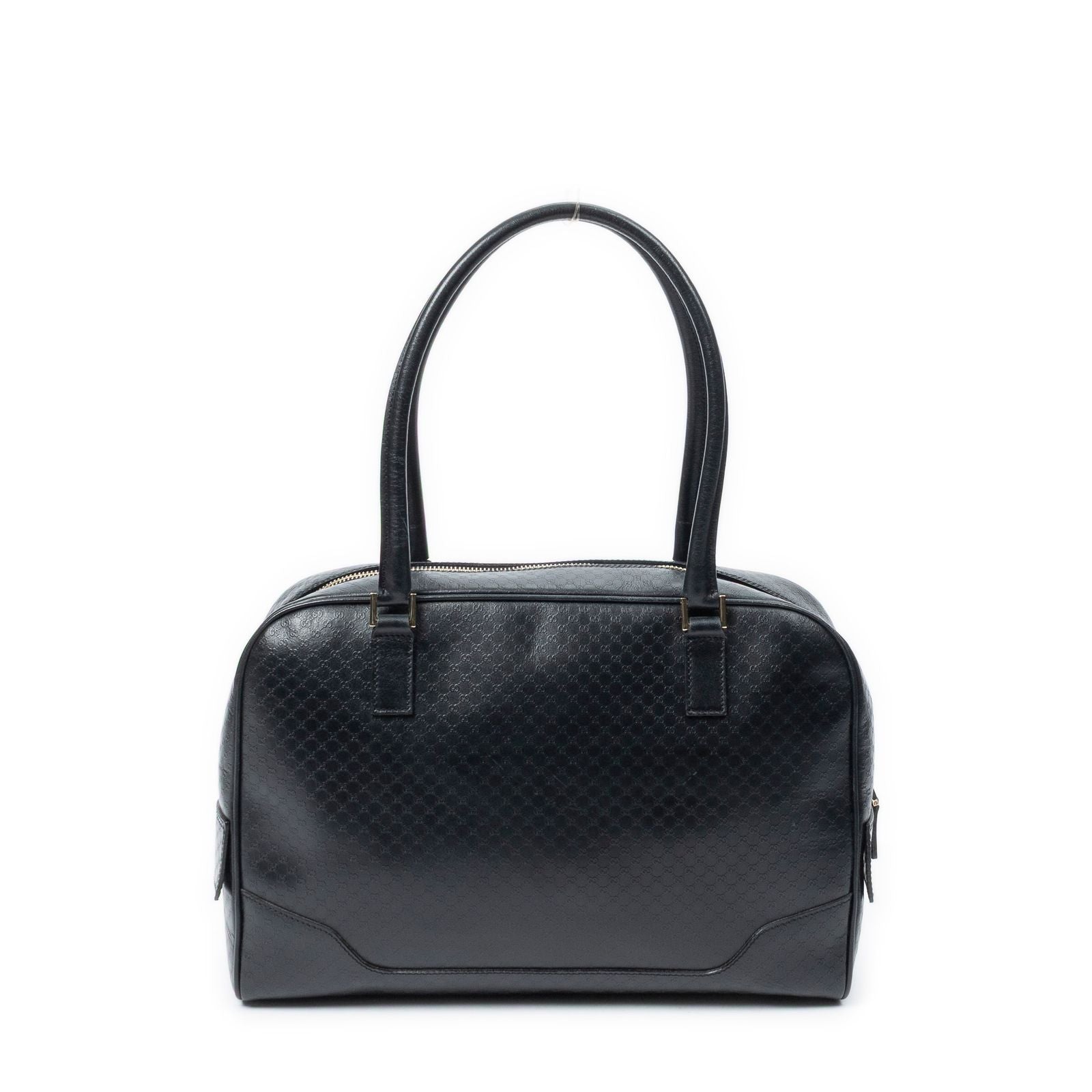 Gucci Bowling Shoulder Bag Black Micro Guccissima Leather — view 5
