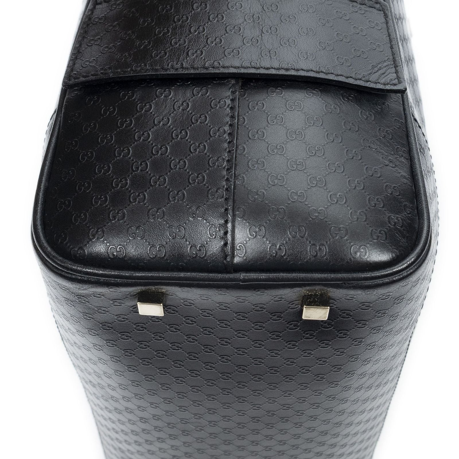 Gucci Bowling Shoulder Bag Black Micro Guccissima Leather — view 7