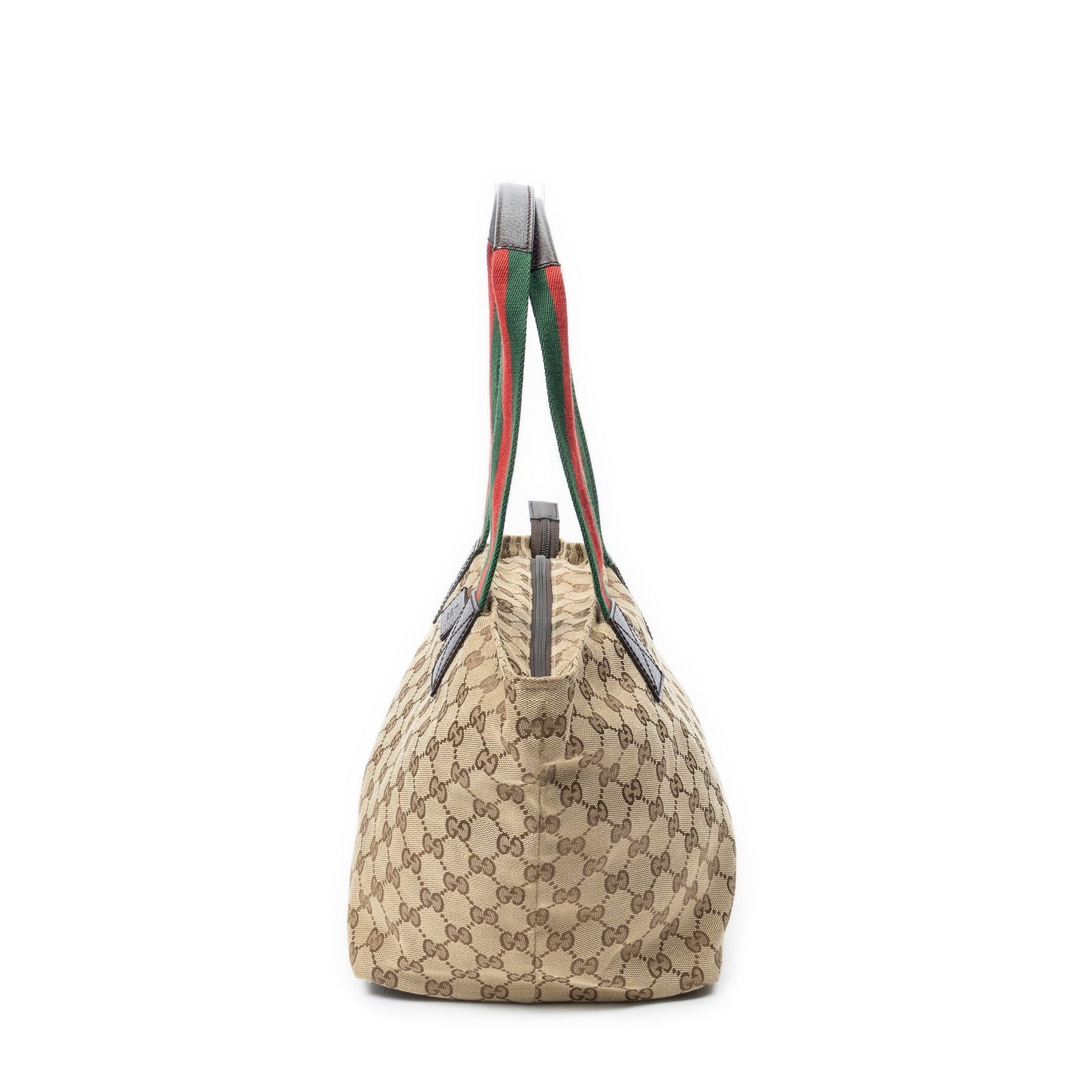 Gucci Web Trapeze Tote Brown Beige GG Canvas — view 3