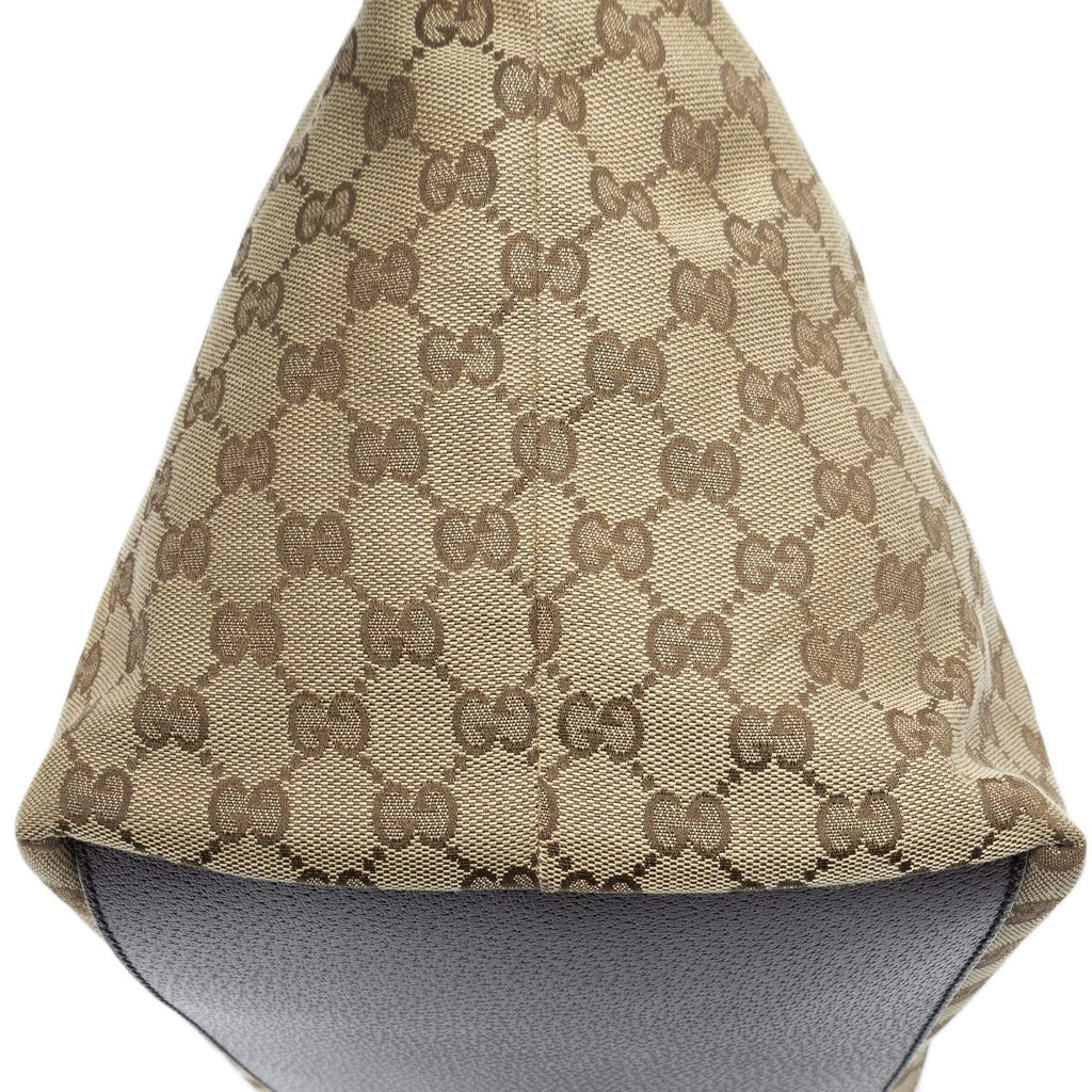 Gucci Web Trapeze Tote Brown Beige GG Canvas — view 7