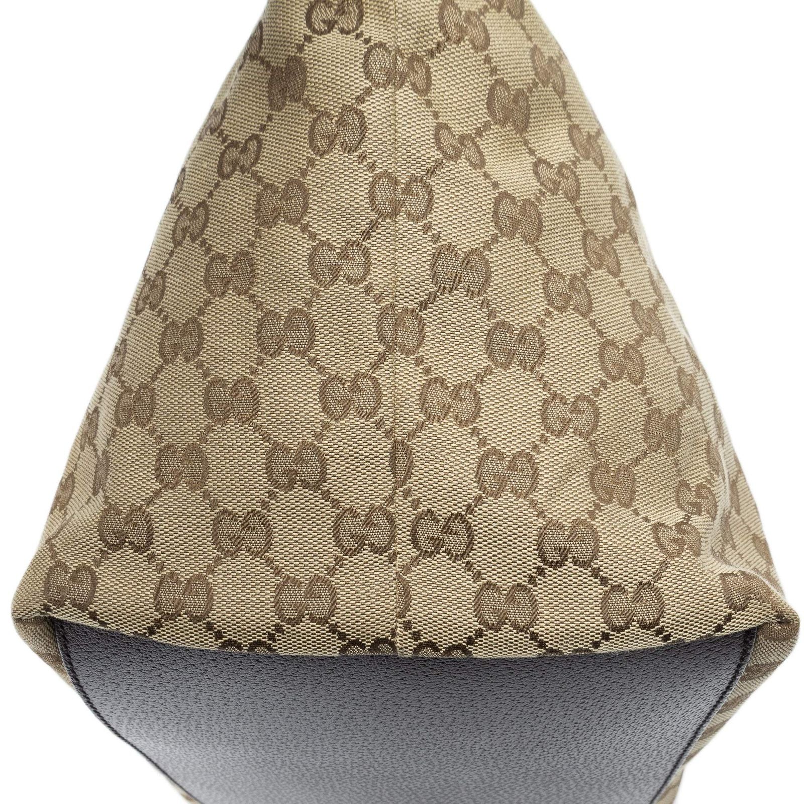 Gucci Web Trapeze Tote Brown Beige GG Canvas — view 7