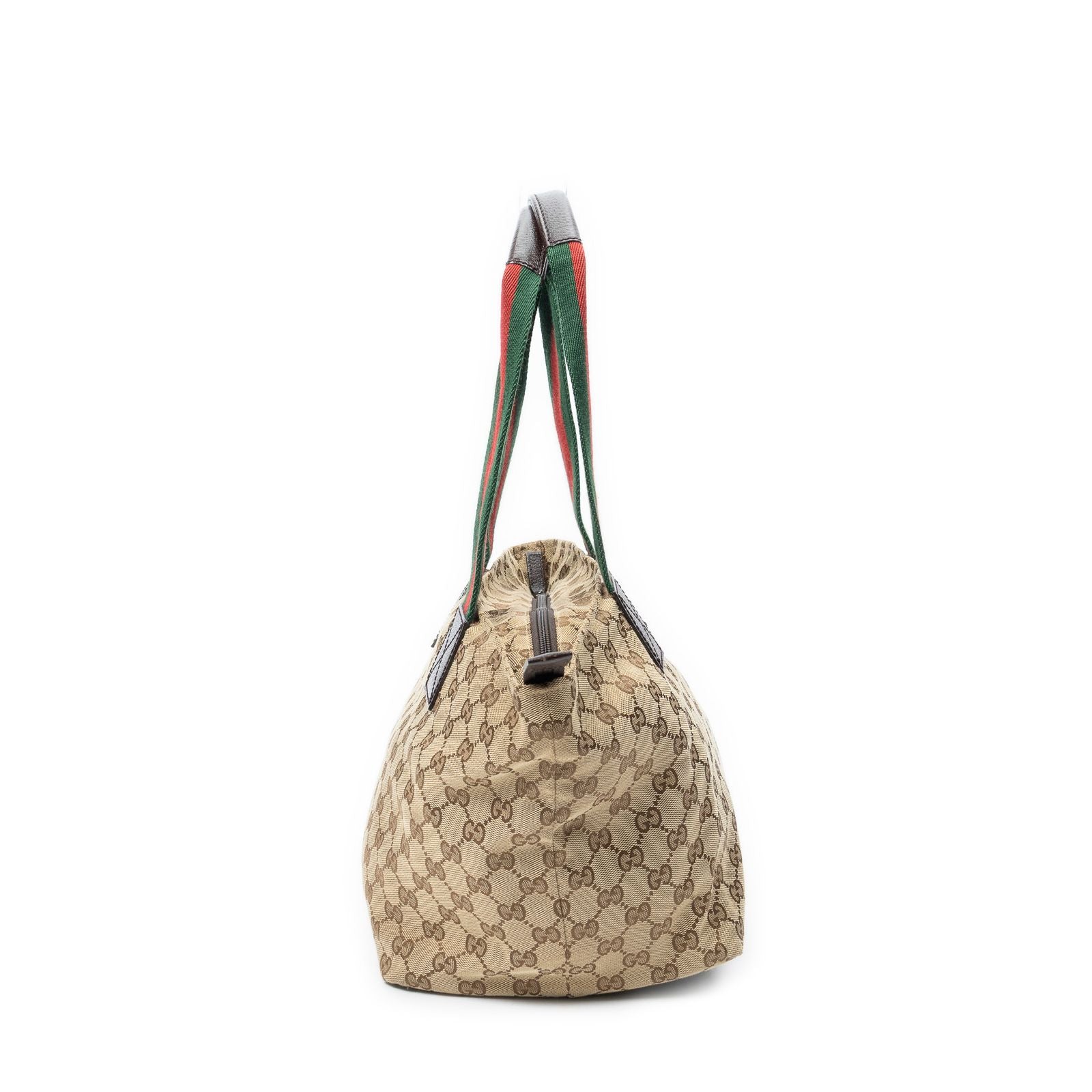 Gucci Web Trapeze Tote Brown Beige GG Canvas — view 4