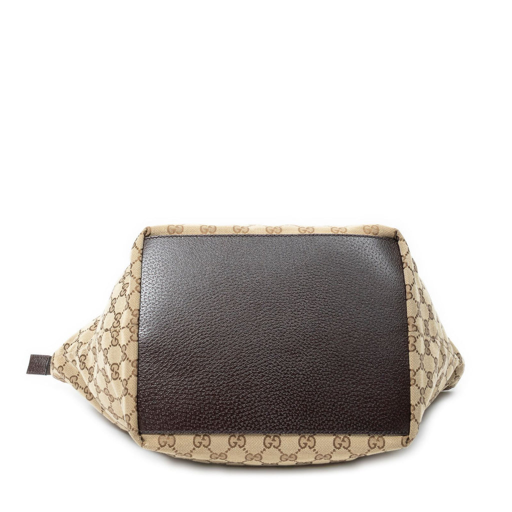 Gucci Web Trapeze Tote Brown Beige GG Canvas — view 6